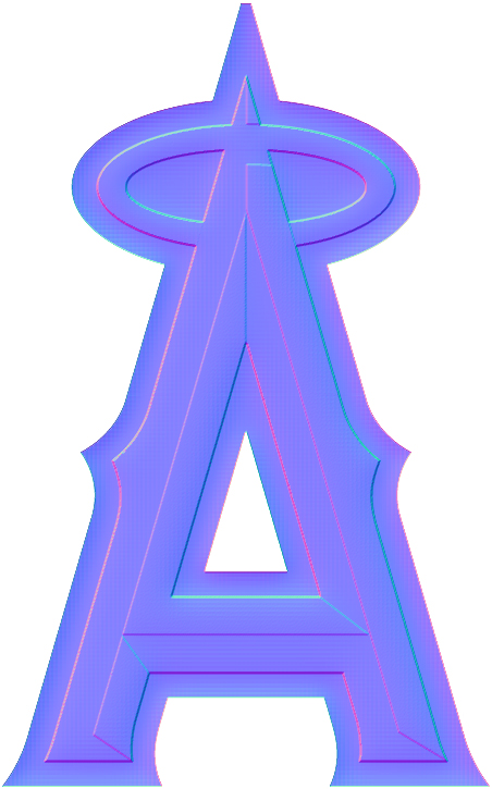 los angeles angels of anaheim Colorful Embossed Logo iron on paper